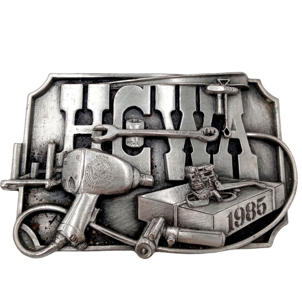 1985 Hesston Belt Buckle AGCO Agriculture Farm HCWA Worker Assembler Packager